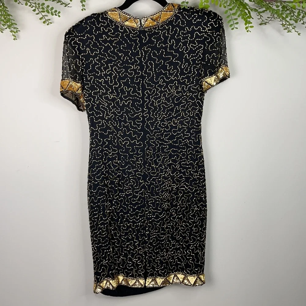 Saks Fifth Ave vintage beaded dress - 8 - Picture 3 of 14